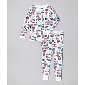 VITAMINS KIDS Baby Boy Designer Trucks Waffle Thermal Pajama 2 Piece Set Pjs 18m
